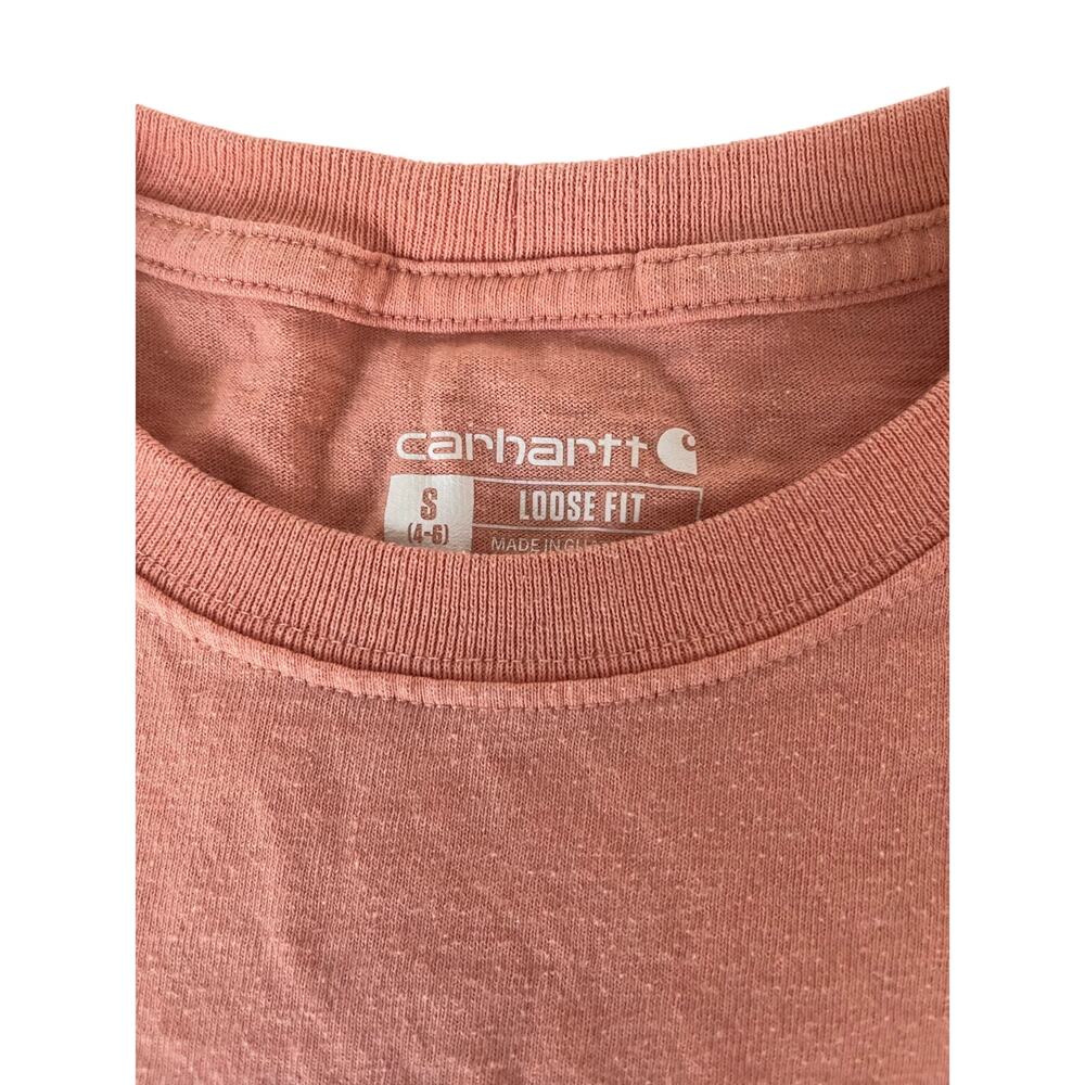 Carhartt Women’s Loose Fit T-Shirt S  Coral Pink Short Sleeve Workwear Casual - Picture 4 of 5